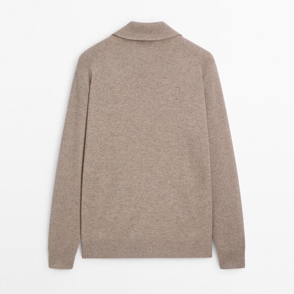 Zara Massimo Dutti Mock Neck Knit Soft Textured Lightweight Pullover Zip Sweater - Picture 5 of 12